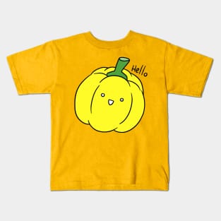 Hello - Yellow Bell Pepper Kids T-Shirt